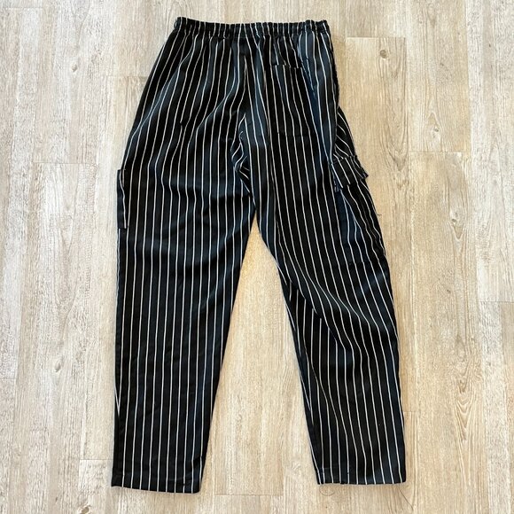 Unisex KNG Black and White Stripe Chef Kitchen Pants - XL - Picture 5 of 8